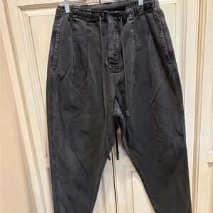 Free People Charcoal Drawstring Jogger Jeans